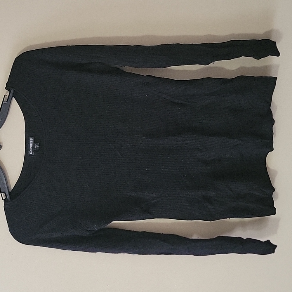 A small black long sleeve top from Express